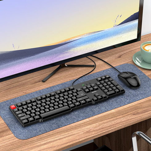 Hoco GM16 USB Wired Business Keyboard & Mouse Set - WooTech Online Shopping In SA