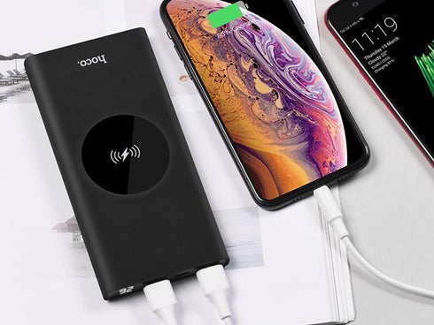 Wireless Power bank 10000 mAh wireless charging dual ports - Hoco J37 - WooTech Online Shopping
