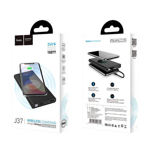 Wireless Power bank 10000 mAh wireless charging dual ports - Hoco J37 - WooTech Online Shopping