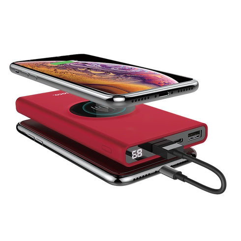 Wireless Power bank 10000 mAh wireless charging dual ports - Hoco J37 - WooTech Online Shopping