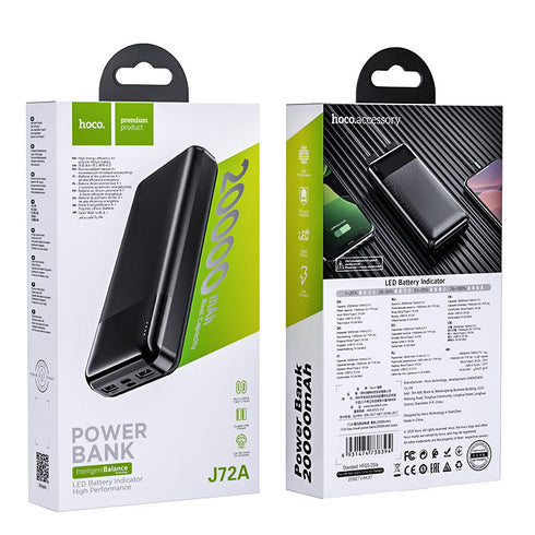 Hoco J72A 20000mAh Power Bank With LED Battery Indicator