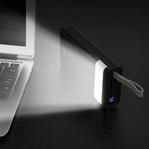 Hoco J73 - 30000mah LED Table Lamp Power Bank - Black - WooTech Online Shopping In SA