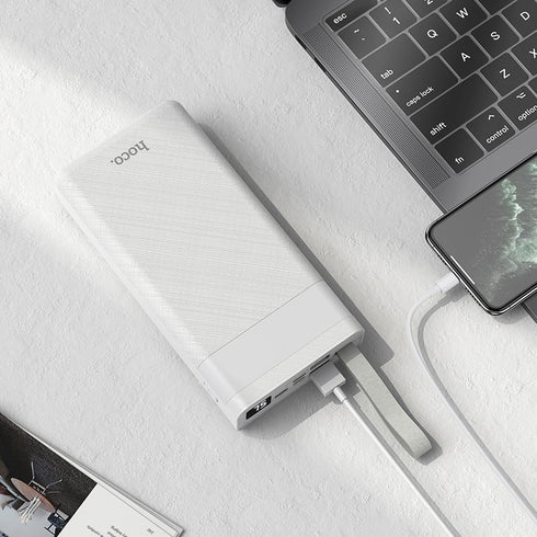 Hoco J73 30000mAh LED Table Lamp Power Bank - White - WooTech Online Shopping In SA