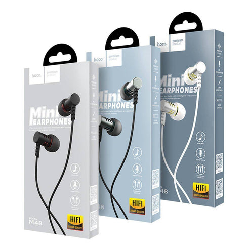 hoco M48 3.5mm Wired Earphone with Microphone Noise-canceling Stereo Sports Headset - WooTech Online Shopping In SA