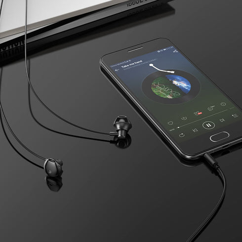 Hoco Magnetic Earphone - Black - 3.5mm Jack M75 - WooTech Online Shopping In SA