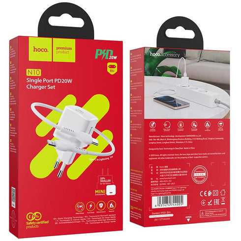 Hoco N10 Single Port Pd Charger Set - WooTech Online Shopping In SA