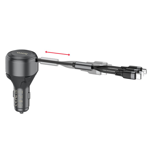 3 in 1 Car Charger With Lightning/Type C/Micro USB Cable