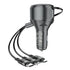 3 in 1 Car Charger With Lightning/Type C/Micro USB Cable