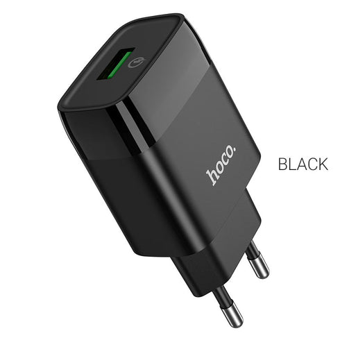 Hoco Single Port 18W QC3.0 Usb Charger - C72Q - WooTech Online Shopping In SA