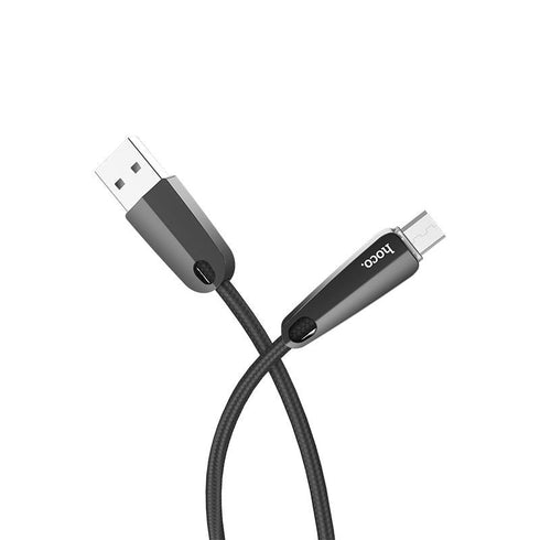 Hoco U35 Micro USB Smart Power Off Charging Data Cable - 1M - Black - WooTech Online Shopping In SA