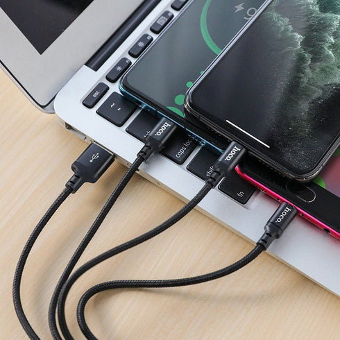 Hoco X14 3 in 1 Charging Cable For Micro/iph/Type C - 1m - WooTech Online Shopping In SA