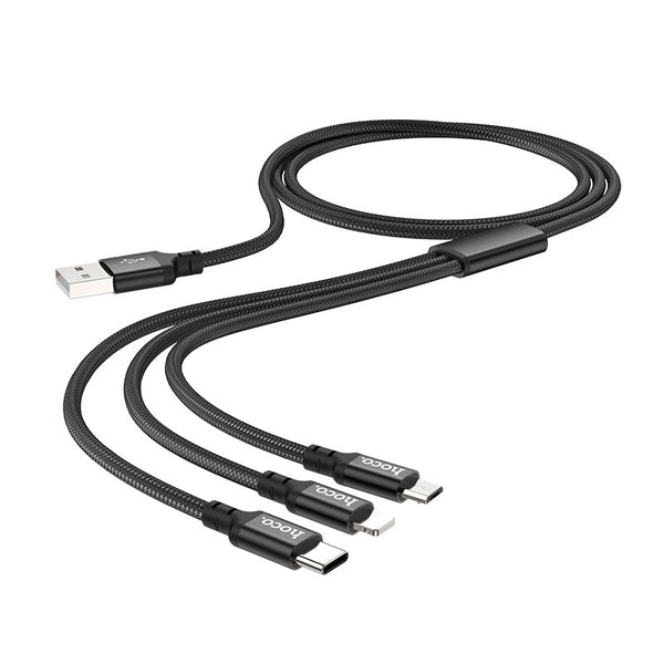 Hoco X14 3 in 1 Charging Cable For Micro/iph/Type C - 1m - WooTech Online Shopping In SA