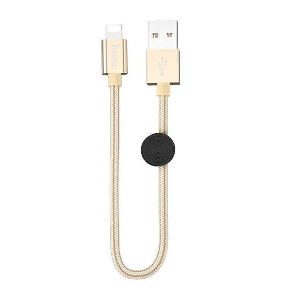 Hoco X35 Easy USB To Carry Lightning Data Cable - Gold - 2.5Cm - WooTech Online Shopping In SA