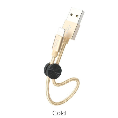 Hoco X35 Easy USB To Carry Lightning Data Cable - Gold - 2.5Cm - WooTech Online Shopping In SA