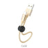 Hoco X35 Easy USB To Carry Lightning Data Cable - Gold - 2.5Cm - WooTech Online Shopping In SA