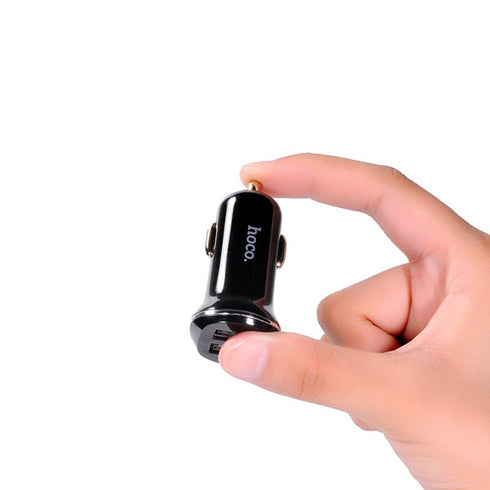 Hoco Z1 2.1A Dual USB Fast Car Charger - Black - WooTech Online Shopping In SA
