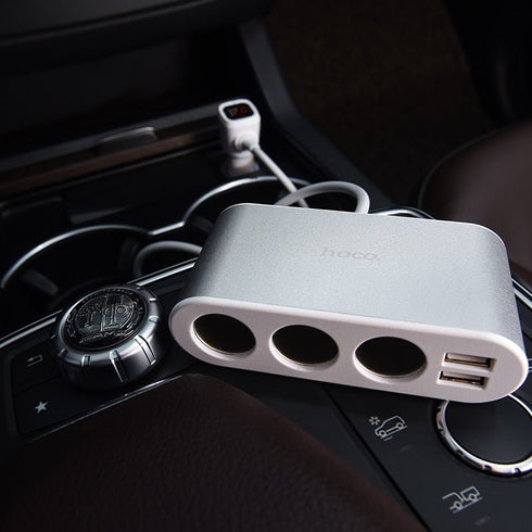 Hoco Z13 Dual USB 3 Cigarette Lighter Car Charger - WooTech Online Shopping In SA