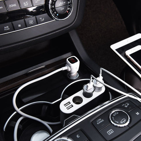 Hoco Z13 Dual USB 3 Cigarette Lighter Car Charger - WooTech Online Shopping In SA