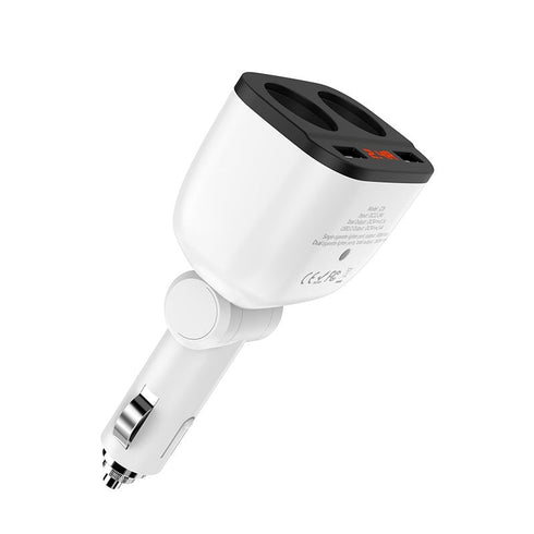 Hoco Z28 Dual USB/Cigarette Lighter Car Charger With LED Display - WooTech Online Shopping In SA