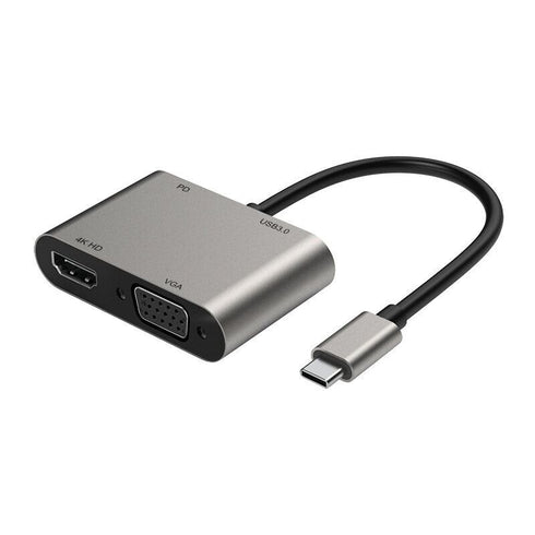 4 in 1 USB C To 4K Hub PD HDMI VGA USB Adapter