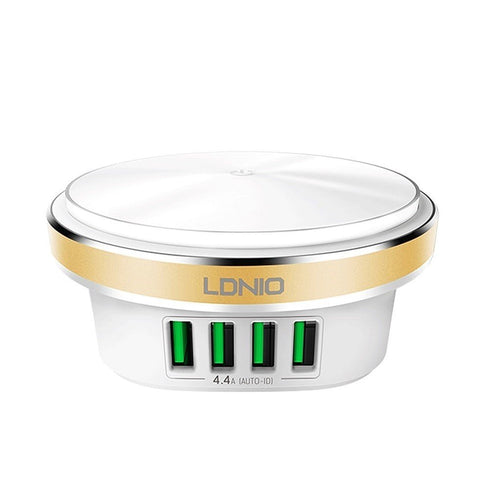 LDNIO 4 USB Port Mobile Phone Charger With LED Night Light - A4406 - WooTech Online Shopping In SA