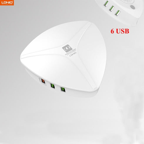 LDNIO 6 USB Port Charger - For Mobile Phone Quick Fast Charge - WooTech Online Shopping In SA