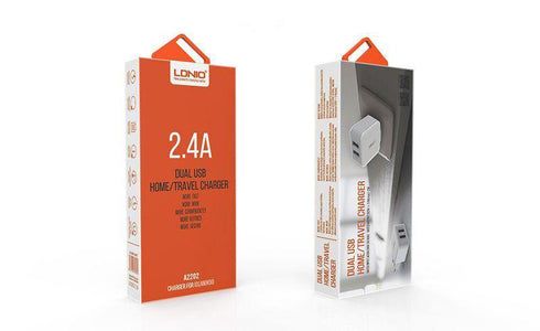 LDNIO Dual USB Travel Wall Charger Power Adapter (A2202) - WooTech Online Shopping In SA