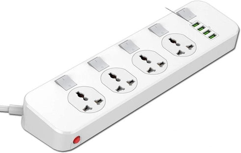 LDNIO SC4408 Defender Series Power Socket with 4 Socket Outlets and 4 USB Charging Port, 5 Power Socket, Waterproof Mechanical Switch, 2500W Power, 2 - WooTech Online Shopping In SA