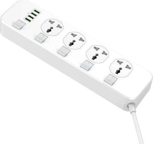 LDNIO SC4408 Defender Series Power Socket with 4 Socket Outlets and 4 USB Charging Port, 5 Power Socket, Waterproof Mechanical Switch, 2500W Power, 2 - WooTech Online Shopping In SA