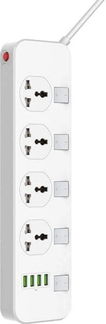 LDNIO SC4408 Defender Series Power Socket with 4 Socket Outlets and 4 USB Charging Port, 5 Power Socket, Waterproof Mechanical Switch, 2500W Power, 2 - WooTech Online Shopping In SA