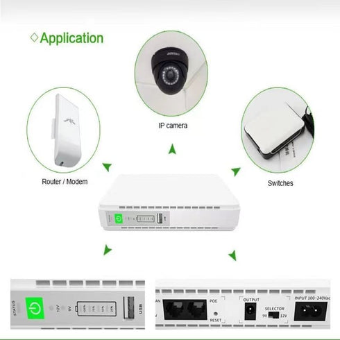 Mini UPS Backup power supply 12000MAH - Wifi Router Ups With POE - WooTech Online Shopping In SA