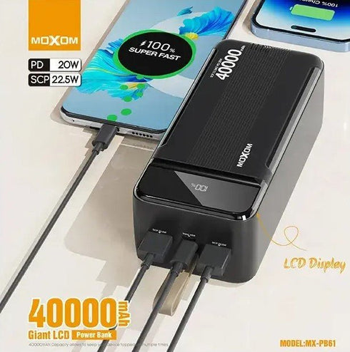 Moxom 40000Giant LCD Power Bank MX-PB61 - WooTech Online Shopping In SA
