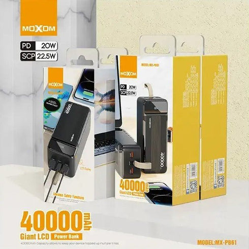 Moxom 40000Giant LCD Power Bank MX-PB61 - WooTech Online Shopping In SA