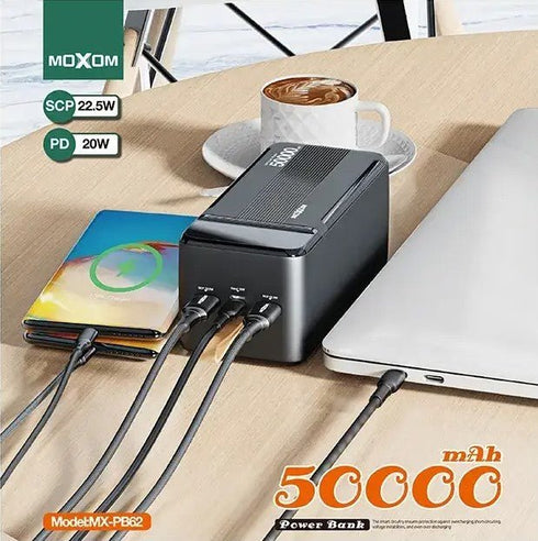 Moxom 50000mAh 22.5W PD20W LCD Power Bank MX-PB62 - WooTech Online Shopping In SA
