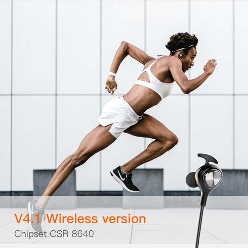 MOXOM Bluetooth Earphones Wireless Volume Control Stereo Headset V4.1 Noise Reducing Wireless Earphones For iPhone for Samsung mox-25 - WooTech Online Shopping In SA
