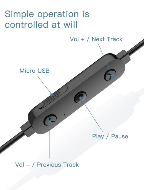 MOXOM Bluetooth Earphones Wireless Volume Control Stereo Headset V4.1 Noise Reducing Wireless Earphones For iPhone for Samsung mox-25 - WooTech Online Shopping In SA