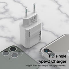 Moxom PD Fast charger For iPhone 12 /11 - 18w USB-c power Adapter Mx-HC25 - WooTech Online Shopping In SA
