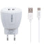 Moxom quick home charger 2.1Amp 2-Usb with cable kh-68 white