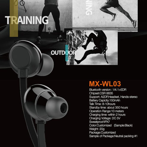 Moxom waterproof sports earphone MX-WL03 - WooTech Online Shopping In SA