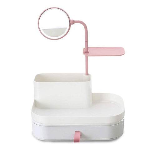 Multifunctional Makeup Organizer with Rotatable Mirror - WooTech Online Shopping In SA
