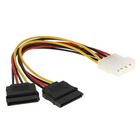 Power cable 4Pin Molex to 2X Sata - Power cable 10CM - WooTech Online Shopping In SA