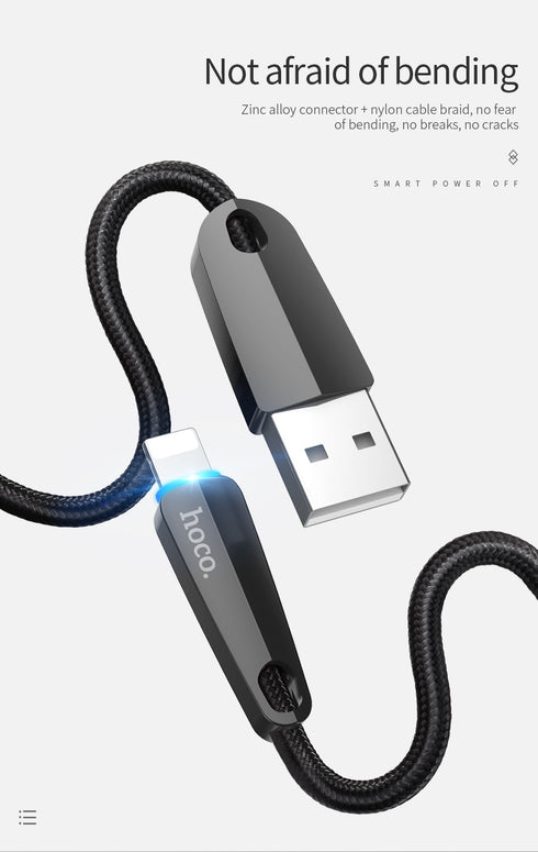 Smart power off LED fast charging cables For Iphone - WooTech Online Shopping