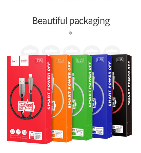 Smart power off LED fast charging cables For Iphone - WooTech Online Shopping
