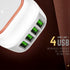 USB Phone Charger 4 Ports Wall Travel Light Charger 5V 4.4A - WooTech Online Shopping
