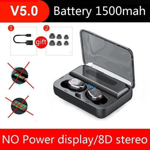 Bluetooth 5.0 Earphones TWS F9 5.0V Stereo Noise Cancelling Gaming Earbuds - WooTech Online Shopping