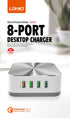 Ldnio A8101 - 8 USB Port Charger - For Mobile Phone Quick Charge 3.0 - Silver - WooTech Online Shopping