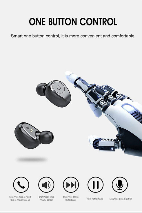 Bluetooth 5.0 Earphones TWS F9 5.0V Stereo Noise Cancelling Gaming Earbuds - WooTech Online Shopping