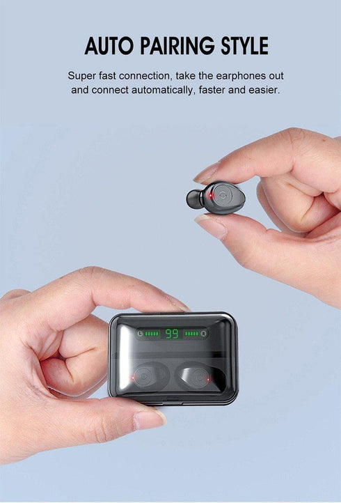 Bluetooth 5.0 Earphones TWS F9 5.0V Stereo Noise Cancelling Gaming Earbuds - WooTech Online Shopping