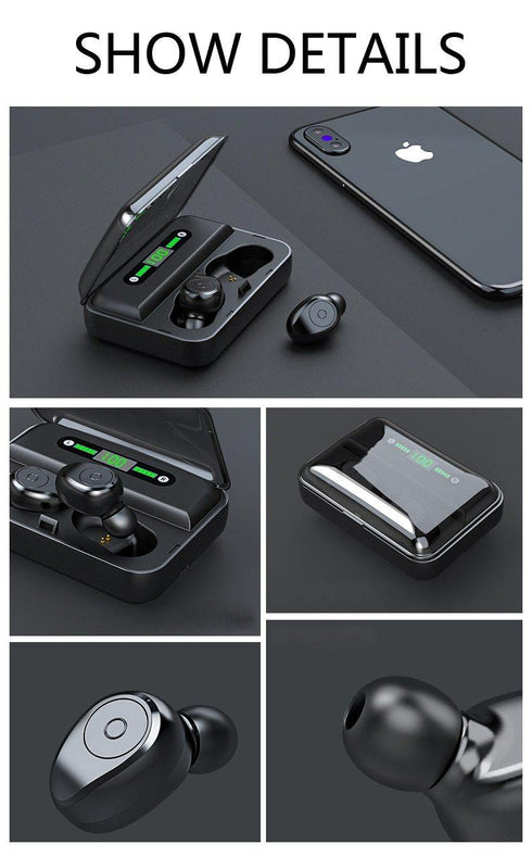 Bluetooth 5.0 Earphones TWS F9 5.0V Stereo Noise Cancelling Gaming Earbuds - WooTech Online Shopping
