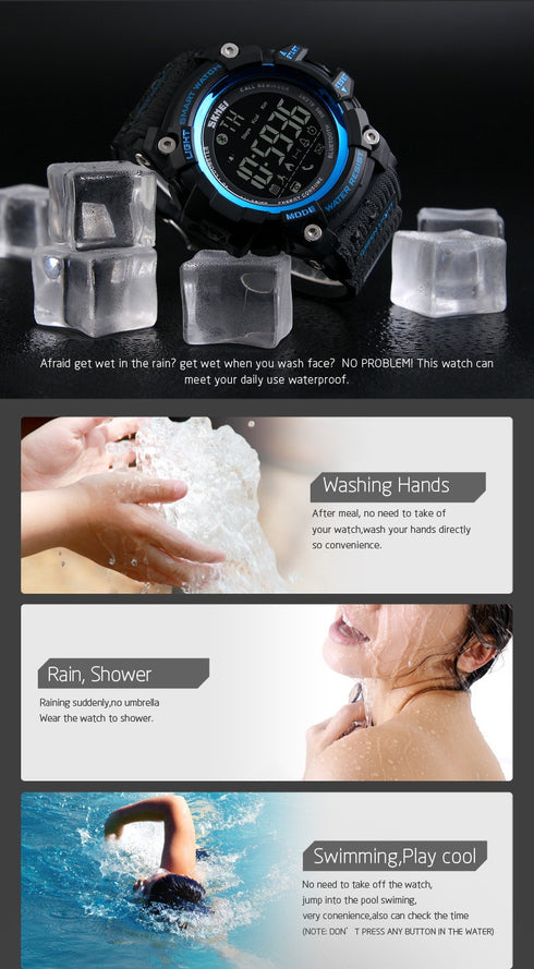 SKMEI 1227 Waterproof Alarm Bluetooth Sports Watch - WooTech Online Shopping